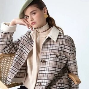 Petite Studio Beige Plaid Blazer